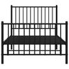 vidaXL Bedframe met hoofd- en voeteneinde metaal zwart 90x190 cm