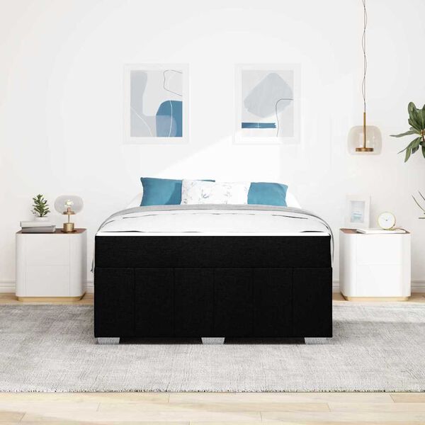vidaXL Bedframe met matras Zwart 140 x 200 cm Stof