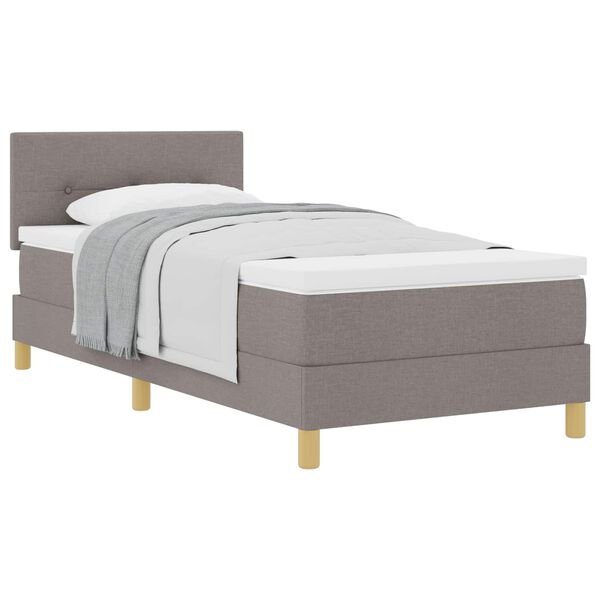 vidaXL Boxspringbed met kussen met hoofdeinde Taupe 100 x 200 cm Stof