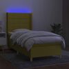 vidaXL Boxspring met matras en LED stof groen 80x200 cm