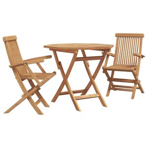 vidaXL Tuin eettafelset 3 st Bruin Massief Acaciahout