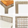 vidaXL Tuin eettafelset 9 pcs Beige poly rattan