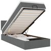 vidaXL Bed poef met matras en LED's 90x200 cm stof donkergrijs