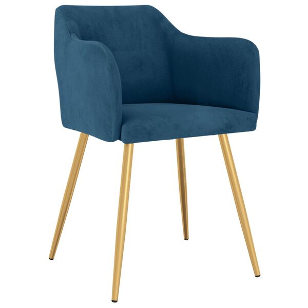 vidaXL Eetkamerstoelen 6 st fluweel blauw