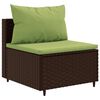 vidaXL 9-delige Loungeset met kussens poly rattan bruin