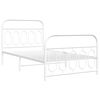 vidaXL Bedframe met hoofd- en voeteneinde metaal wit 100x190 cm