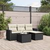 vidaXL 5-delige Loungeset met kussens poly rattan zwart