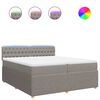 vidaXL Boxspring met matras stof taupe 200x200 cm