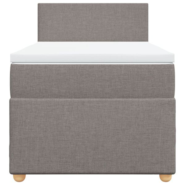 vidaXL Boxspring met matras stof taupe 90x190 cm