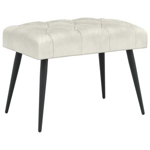 vidaXL Bank met knoopverstelling Cr&egrave;mekleurig 60 x 40 x 45 cm Fluweel