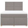 vidaXL Boxspring met matras stof taupe 160x200 cm