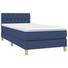vidaXL Boxspring met matras en LED stof blauw 90x190 cm