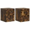vidaXL Wandbeugel Bedkast 2 st Gerookt eiken 34,5 x 33 x 40 cm