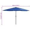 vidaXL Parasol met metalen paal 390 cm azuurblauw