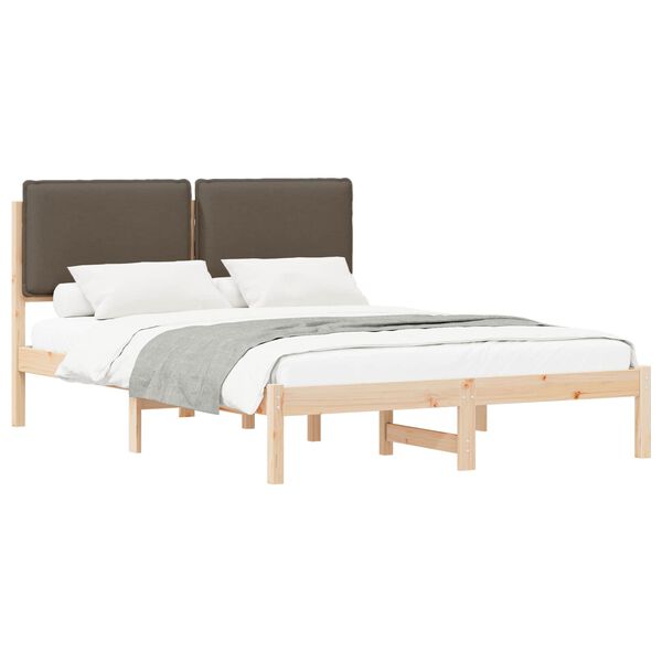 vidaXL Bedframe met Gevoerd Hoofdgedeelte Taupe 150 x 200 cm