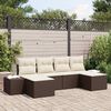 vidaXL Tuin Sofa Set met kussen 4 pcs Bruin en Cr&egrave;me poly rattan