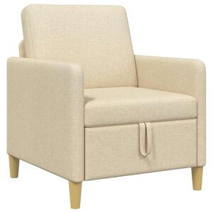 vidaXL Bank met opslag Cr&egrave;mekleurig 72 x 78 x 87 cm Polyester