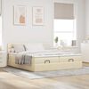 vidaXL Ottoman bed met matrassen 160x200cm stof crèmekleurig