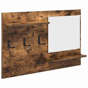 vidaXL Wandgemonteerde kapstok met plank Gerookt eiken 90 x 10 x 50 cm