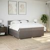 vidaXL Boxspring met matras stof taupe 200x200 cm