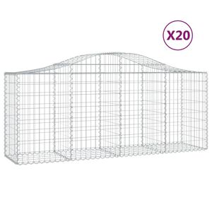 vidaXL Schanskorven 20 st gewelfd 200x50x80/100 cm ijzer