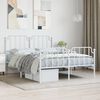 vidaXL Bedframe met hoofd- en voeteneinde&nbsp;metaal wit 140x190 cm