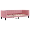 vidaXL Slaapbank met onderschuifbed en lades 80x200 cm fluweel roze