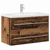 vidaXL Badkamertenk te kast met lade Oud Hout 80 x 38,5 x 48 cm