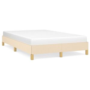 vidaXL Bedframe zonder matras 120x190 cm stof cr&egrave;mekleurig