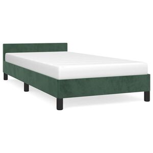 vidaXL Bedframe zonder matras 100x200 cm fluweel donkergroen