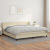 vidaXL Boxspring met matras kunstleer cr&egrave;mekleurig 200x200 cm