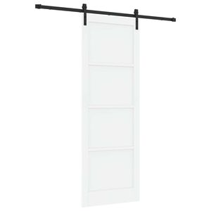 vidaXL Schuifdeur Wit en zwart 83 x 232 cm Massief grenenhout