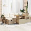 vidaXL 8-delige Loungeset met kussens poly rattan acacia beige