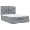 vidaXL Ottoman bed met matras en LED's 140x190cm stof lichtgrijs
