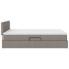 vidaXL Opbergbed met LED met matras met LED Taupe 140 x 200 cm Stof