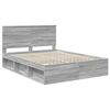 vidaXL Bedframe Grijs Sonoma 150 x 200 cm Massief grenenhout