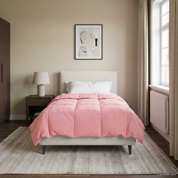 vidaXL Vol jaar dekbed Gekwilt Roze 155 x 200 cm Microfiber