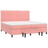 vidaXL Boxspring met matras fluweel roze 200x200 cm
