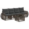 vidaXL Tuinbankenset 5 pcs Grijs en Donkergrijs poly rattan