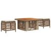 vidaXL Tuin eettafelset 3 st 2-zits Beige en Cr&egrave;me poly rattan
