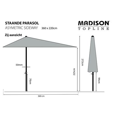 Tips Afname erotisch Madison Parasol Asymmetric Sideway 360x220 cm taupe PC15P015 kopen? |  vidaXL.nl