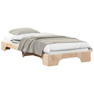 vidaXL Bedframe Bruin 100 x 210 cm Massief grenenhout