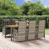 vidaXL 7-delige Tuinset met kussens poly rattan grijs