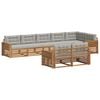 vidaXL Buiten bankenset met kussen 8 pcs Natuurlijk en Lichtgrijs