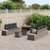 vidaXL Tuin Sofa Set met kussen 9 pcs Grijs Poly riet