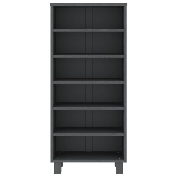 vidaXL Cd-kast HAMAR 45x18x100 cm massief grenenhout donkergrijs