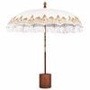 vidaXL Balinese parasol met basis Cr&egrave;me en bruin &Oslash; 210-220 cm