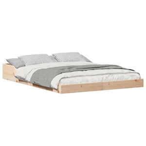 vidaXL Bedframe Bruin 135 x 190 cm Massief grenenhout