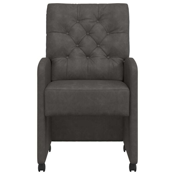 vidaXL Dining Stoelen met Wielen 2 pcs Zwart 58 x 67 x 97 cm Kunstleer