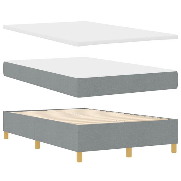 vidaXL Boxspring bed met matras Lichtgrijs 120 x 200 cm Stof